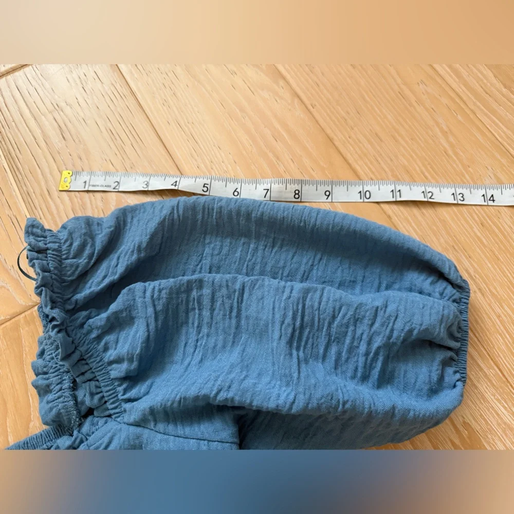 Women’s Victorian‎ balloon sleeve top blue regency renaissance wuthering heights - Picture 3 of 5